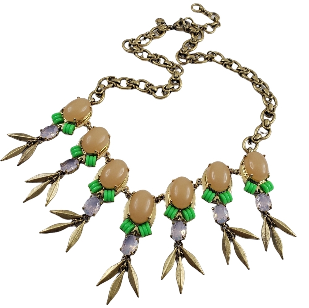 J. Crew Statement Necklace - blush green lavender aurora borealis A0272